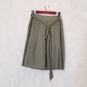 Theory Army Green Wrap Skirt